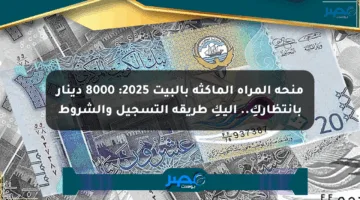 منحة المرأة الماكثة بالبيت 2025: 8000 دينار بانتظاركِ.. إليكِ طريقة التسجيل والشروط